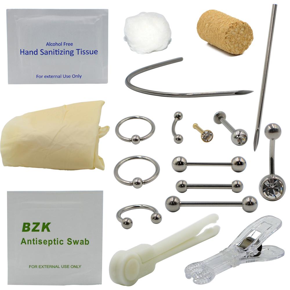 Disposable Body Piercing Kit Medical Sterile Piercing Pack For Ear Nose Nipple