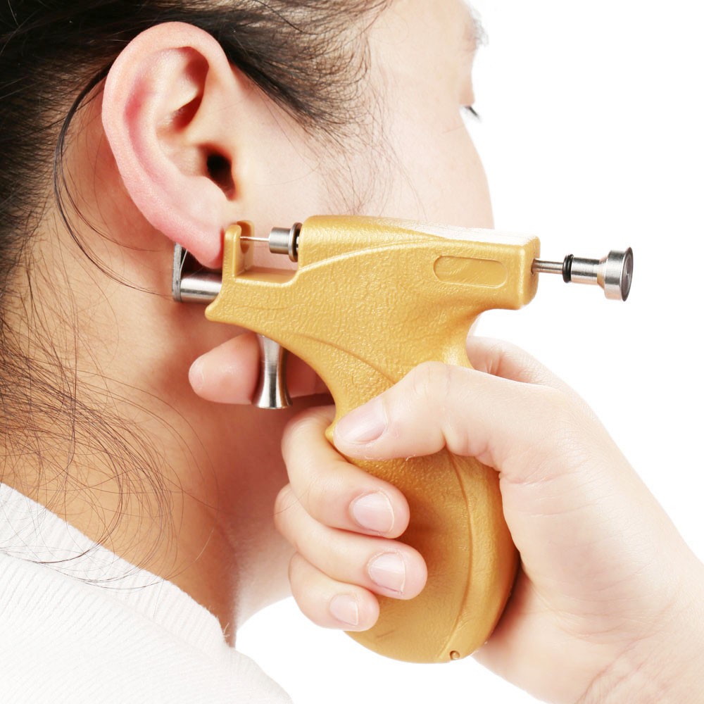 Professional Ear Stud Earring Piercing Gun Tools Kit Body Piercing Gun Unit Set